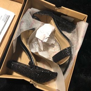 Black Glitter Heels